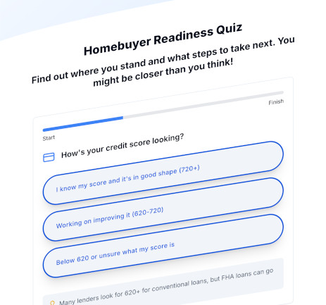 Homebuyer readiness quiz screenshot